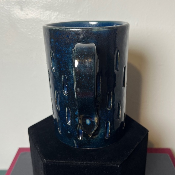 Bitossi Vintage Rare 1960s MCM Navy Blue Turret style Stoneware Mug - Picture 2 of 9